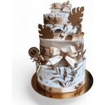 BabyDort třípatrový plenkový dort pro miminko EUKALYPTUS – Zboží Dáma