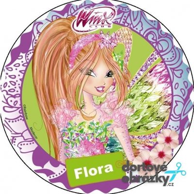 Jedlý tisk WINX ● materiál: FONDÁNOVÝ DECORLIST ✴️, ● velikost: průměr 20 cm ☝ – Zboží Mobilmania