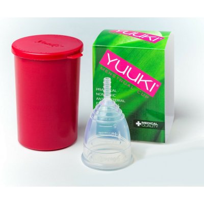 Yuuki Menstruační kalíšek velký Classic čirá včetně sterilizačního kelímku – Sleviste.cz