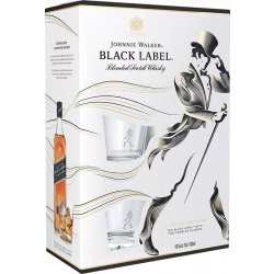 Johnnie Walker Black Whisky 40% 0,7 l (dárkové balení 2 sklenice)