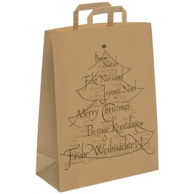 Obaly KREDO papírová taška 260x100x330 mm / vánoční stromeček – Zboží Mobilmania