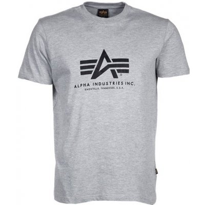 Alpha Industries tričko Basic T-Shirt šedé melírované – Zboží Mobilmania