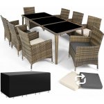 tectake 403753 zahradní ratanový nábytek monaco 8+1 vč. plachty přírodní – Hledejceny.cz
