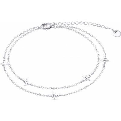 Ellami Řetízek na nohu, dvojřadý s přívěskem tlukot srdce 2002270 – Zboží Mobilmania