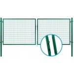 Dvoukřídlá brána, svařovaná síť, zelená, rozměry 3580x1200 mm, Zn+PVC – Zbozi.Blesk.cz