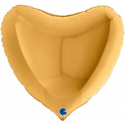 GRABO Srdce zlaté 36 91cm fóliový balónek nafukovací