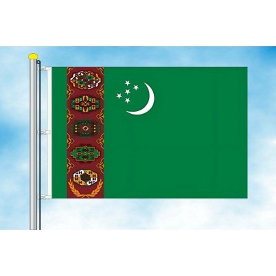LIBEA, s.r.o. Vlajka Turkmenistánu Rozměr: 40×60 cm, Uchycení: Karabiny na stožár – Hledejceny.cz