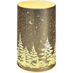Anděl Přerov Svítící skleněný válec s motivem krajiny zlatý, 12,8 x 7,5 cm, teplá bílá, 10 LED, časovač – Hledejceny.cz