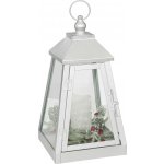 Atmosphera Kovová lucerna se svíčkou LED, 32 x 17 cm, bílý, kov bílý – Zboží Dáma