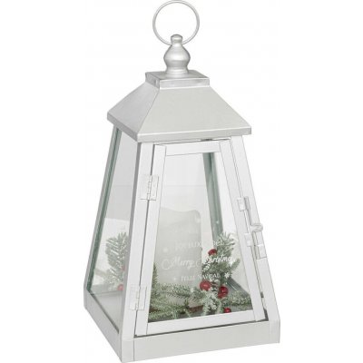 Atmosphera Kovová lucerna se svíčkou LED, 32 x 17 cm, bílý, kov bílý – Zboží Dáma