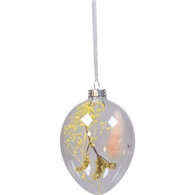 Det Gamle Apotek Závěsná velikonoční dekorace Dry Flower Yellow 10,5 cm, žlutá barva, sklo – Hledejceny.cz