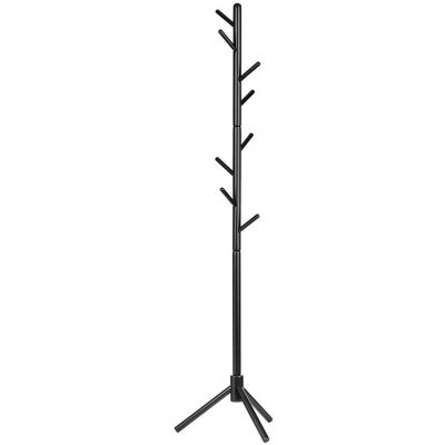 ČistéDřevo Dřevěný stojanový věšák 175 cm - černý – Sleviste.cz