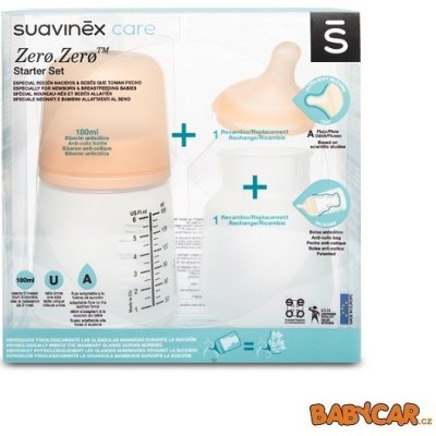 Suavinex antikoliková láhvička Zero A sada bílá 180 ml