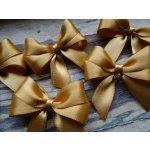 Mašlička textilní - saténová zlatá stř. 742 – Sleviste.cz