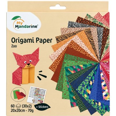 Avenue Mandarine Papíry na origami Zoo 20 x 20 cm 60 ks – Hledejceny.cz