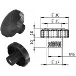 Kovoinox Aretovací matice, ø 30 x 20 mm, M6, polyamid, černá – Hledejceny.cz