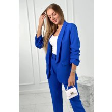 Fashionweek italská souprava elegantního saka s kalhotami K80172B modrá