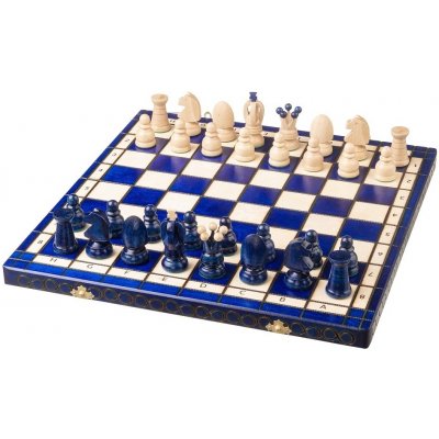 Dřevěné šachy Ambassador střední - modré – Zbozi.Blesk.cz
