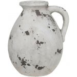 Bílo-šedá antik terakotová váza s ouškem Frejus - Ø 24*28 cm - Chic Antique – Hledejceny.cz