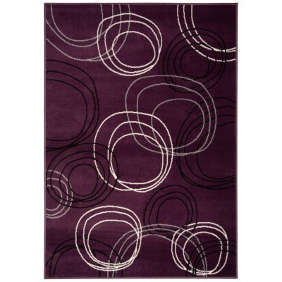 Alfa Carpets Kusový koberec Kruhy lila - 120x170 cm Fialová