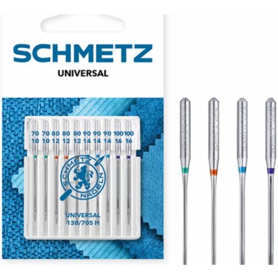 Schmetz jehly Universal 130/705H, 10 kusů, mix velikostí – Zboží Mobilmania