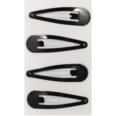 Jednobarevné kovové sponky 4 ks černá – Zboží Dáma