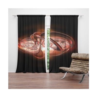 Sablio Závěs Červená abstrakce: 2ks 140x250cm – Hledejceny.cz