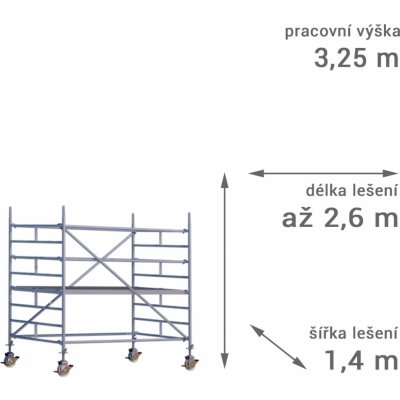 Lešení RUX MOBILO 1400 3,25 m 260 cm – Sleviste.cz