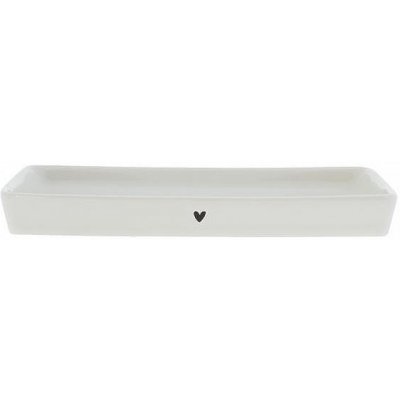 Bastion Collections Tray podnos malý white in black heart LI-TRAY-007-BL – Zboží Dáma