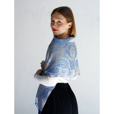 Hedvábná šála Super světle modrá – Zboží Mobilmania