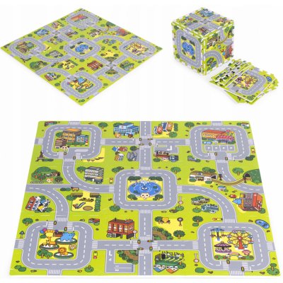 Ecotoys Velká pěnová podložka EVA pro děti Město 90,5x90,5 cm 21 ks – Zboží Dáma