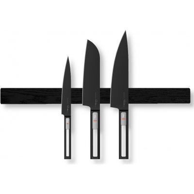 Wook | dřevěná magnetická lišta na nože - dub černý montáž: montáž na zeď, velikost: 40 x 4 x 2 cm (7 nožů)