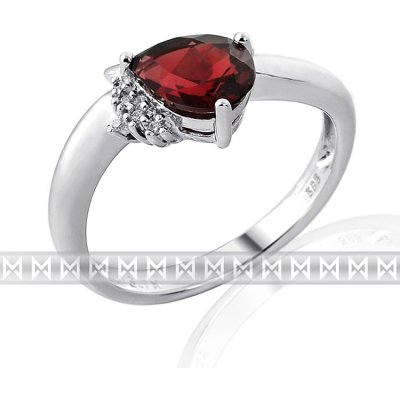 Klenoty Budín Luxusní prsten s diamanty a rudým přrodním granátem 3860516 3860516 0 52 81