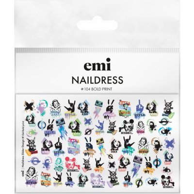 E.Mi Vodolepka Naildress Slider Design 104 Cheeky Print – Sleviste.cz