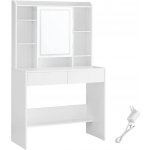 Songmics toaletní stolek Vasagle Berny 90 cm se zrcadlem a LED osvětlením bílý – Zboží Dáma