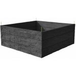 Barigadi Vyvýšený záhon betonový 200x200 x 75 cm, štípaný kámen, antracit – Hledejceny.cz