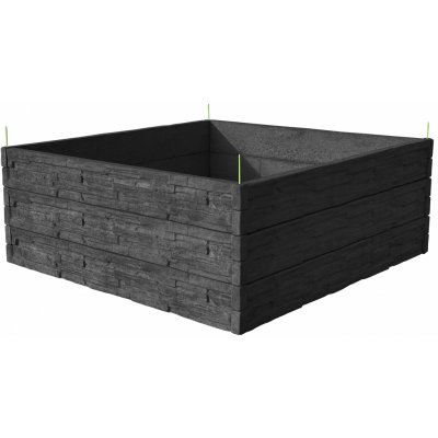 Barigadi Vyvýšený záhon betonový 200x200 x 75 cm, štípaný kámen, antracit – Hledejceny.cz