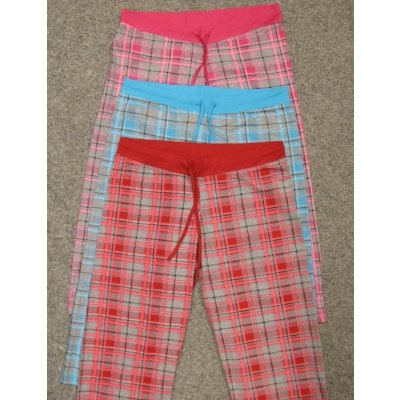 Vienetta Secret Kapri pyžamové kalhoty tříčtvrteční káro červená
