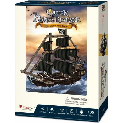 CubicFun 3D puzzle Plachetnice Queen Anne's Revenge 100 ks