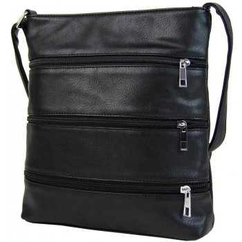 crossbody se třemi čelními zipy H0438 černá