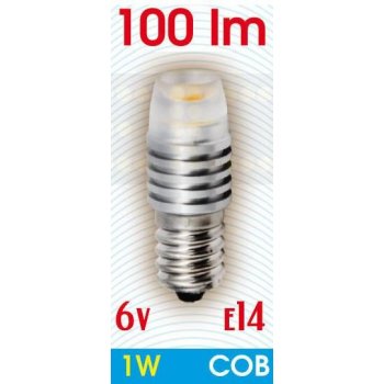 Ledom LED žárovka 1W COB E14 6V 100lm studená bílá