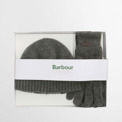 Barbour Carlton beanie & Gloves Gift Set Grey Marl – Hledejceny.cz