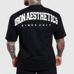 Iron Aesthetics Oversize triko College černá černé – Zboží Dáma