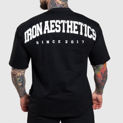 Iron Aesthetics Oversize triko College černá černé – Zboží Dáma