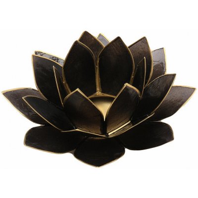 Nefertitis Svícen lotos černý NF8267 - cca 13,5 cm – Zboží Dáma