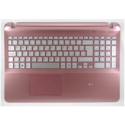 česká klávesnice Sony Vaio SVF152C29M SVF15NE2E SVF152A29M FIT15 stříbrná CZ/SK podsvit pink palmrest