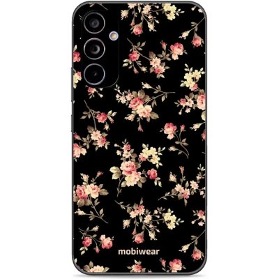 Pouzdro Mobiwear Glossy Samsung Galaxy A34 5G - G039G - Květy na černé