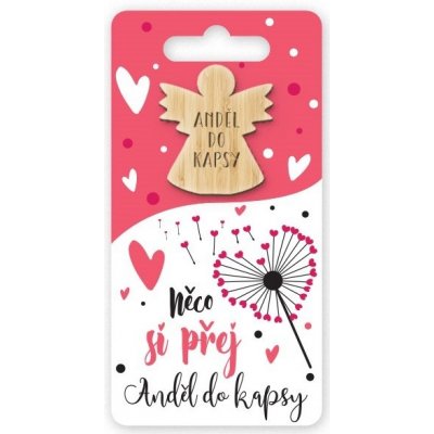 Nekupto Kapesní objetí Anděl Něco si přej, objetí do kapsy 6 x 12 cm – Zboží Živě