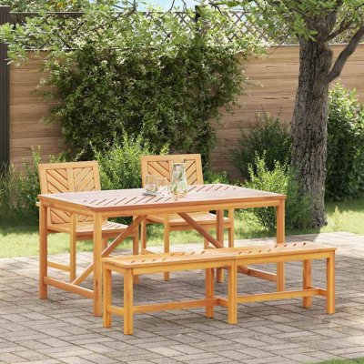 OMAXI 689391 Zahradní jídelní souprava 4 pcs Hnědá masivní akáciové dřevo – Hledejceny.cz