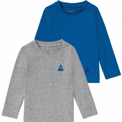 LUPILU Chlapecké triko s dlouhými rukávy / rolák, 2 kusy (šedá/modrá)